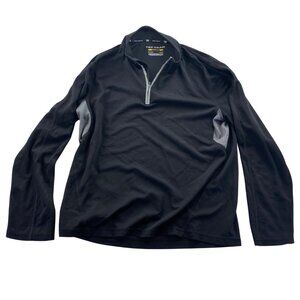 Tek Gear Men's Activewear Top Large Black Long Sleeve 1/4 Zip Pullover Shirt